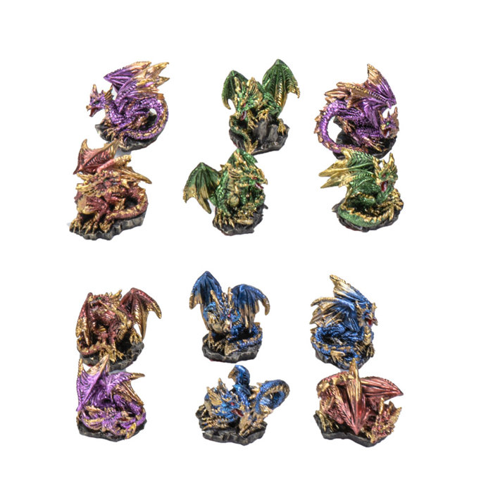 Trinx 12 Piece Mini Dragons Figurine Set Wayfair